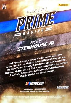 2018 Panini Prime #81 Ricky Stenhouse Jr. Back