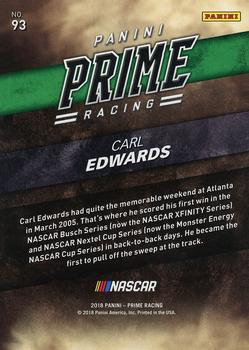 2018 Panini Prime #93 Carl Edwards Back