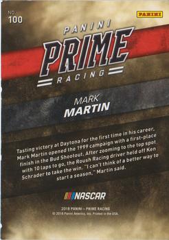 2018 Panini Prime #100 Mark Martin Back