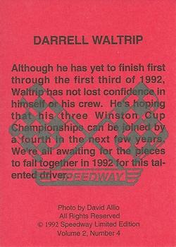 1992 Speedway Limited Edition Number 4 #NNO Darrell Waltrip Back