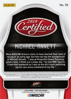 2018 Panini Certified - Orange #10 Michael Annett Back