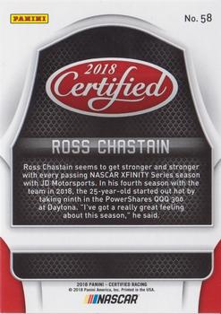 2018 Panini Certified - Orange #58 Ross Chastain Back
