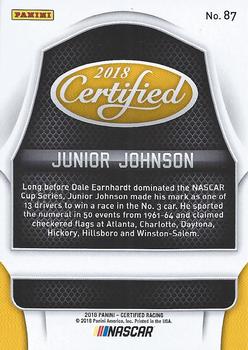 2018 Panini Certified - Orange #87 Junior Johnson Back