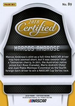 2018 Panini Certified - Orange #89 Marcos Ambrose Back