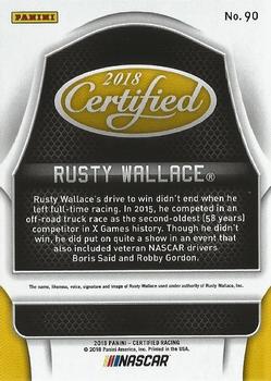 2018 Panini Certified - Orange #90 Rusty Wallace Back