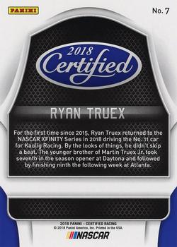 2018 Panini Certified - Red #7 Ryan Truex Back