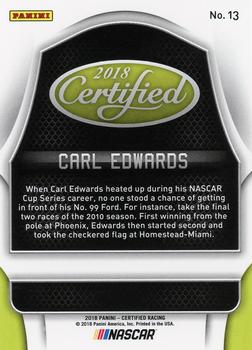 2018 Panini Certified - Red #13 Carl Edwards Back