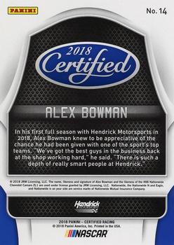 2018 Panini Certified - Red #14 Alex Bowman Back