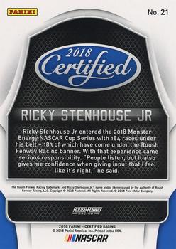 2018 Panini Certified - Red #21 Ricky Stenhouse Jr. Back