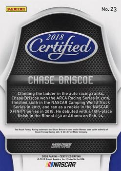 2018 Panini Certified - Red #23 Chase Briscoe Back