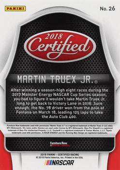 2018 Panini Certified - Red #26 Martin Truex Jr. Back