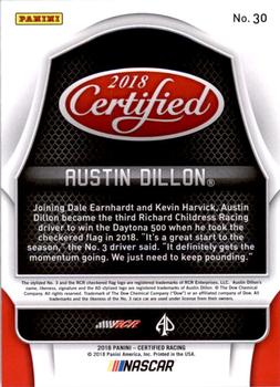 2018 Panini Certified - Red #30 Austin Dillon Back