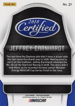 2018 Panini Certified - Red #31 Jeffrey Earnhardt Back