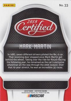 2018 Panini Certified - Red #33 Mark Martin Back