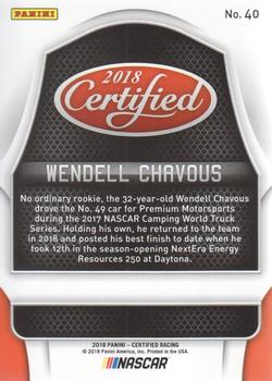 2018 Panini Certified - Red #40 Wendell Chavous Back