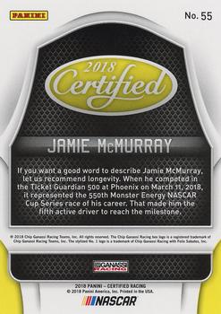 2018 Panini Certified - Red #55 Jamie McMurray Back