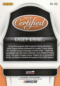 2018 Panini Certified - Red #63 Kasey Kahne Back
