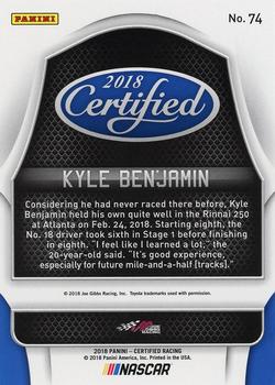 2018 Panini Certified - Red #74 Kyle Benjamin Back