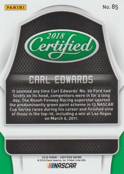 2018 Panini Certified - Red #85 Carl Edwards Back