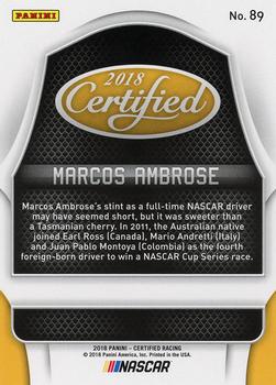 2018 Panini Certified - Red #89 Marcos Ambrose Back