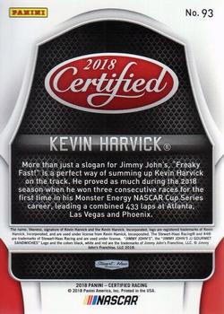 2018 Panini Certified - Red #93 Kevin Harvick Back