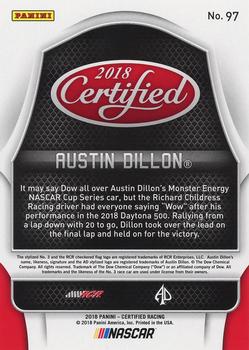 2018 Panini Certified - Red #97 Austin Dillon Back