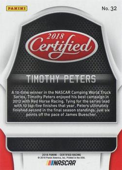 2018 Panini Certified - Blue #32 Timothy Peters Back