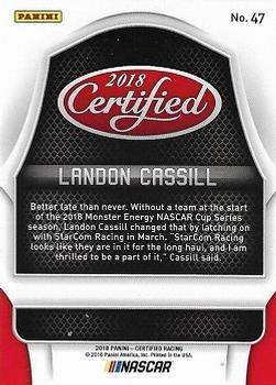 2018 Panini Certified - Blue #47 Landon Cassill Back