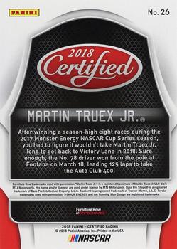 2018 Panini Certified - Purple #26 Martin Truex Jr. Back