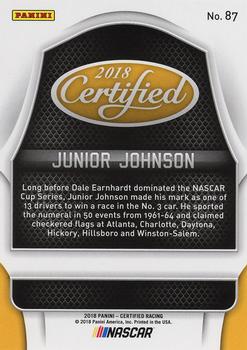 2018 Panini Certified - Black #87 Junior Johnson Back