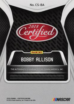 2018 Panini Certified - Certified Signatures #CS-BA Bobby Allison Back