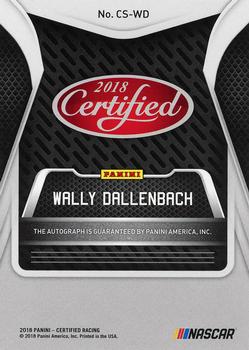2018 Panini Certified - Certified Signatures #CS-WD Wally Dallenbach Back
