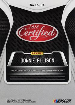 2018 Panini Certified - Certified Signatures Blue #CS-DA Donnie Allison Back