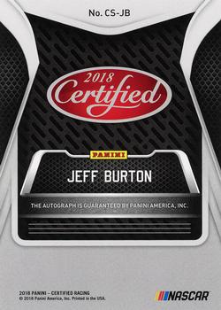 2018 Panini Certified - Certified Signatures Blue #CS-JB Jeff Burton Back