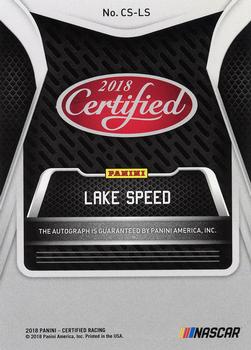 2018 Panini Certified - Certified Signatures Blue #CS-LS Lake Speed Back