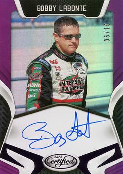 2018 Panini Certified - Certified Signatures Purple #CS-BL Bobby Labonte Front