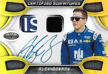 2018 Panini Certified - Certified Signature Swatches Gold #CSS-AB Alex Bowman Front