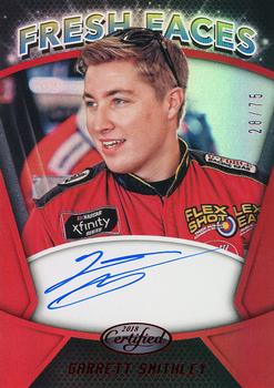 2018 Panini Certified - Fresh Faces Signatures Red #FFS-GS Garrett Smithley Front