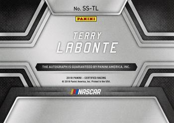 2018 Panini Certified - Signing Sessions Red #SS-TL Terry Labonte Back