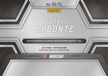 2018 Panini Certified - Signing Sessions Blue #SS-TL Terry Labonte Back