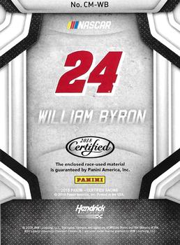 2018 Panini Certified - Complete Materials Blue #CM-WB William Byron Back