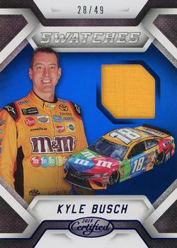 2018 Panini Certified - Cup Swatches Blue #CS-KY Kyle Busch Front