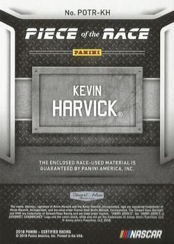 2018 Panini Certified - Piece of the Race Relics #POTR-KH Kevin Harvick Back