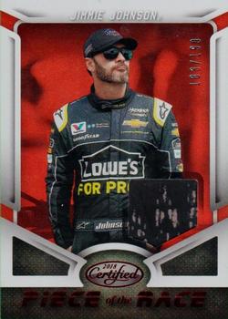 2018 Panini Certified - Piece of the Race Relics Red #POTR-JJ Jimmie Johnson Front