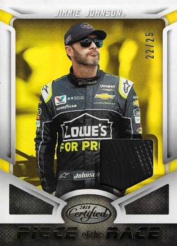 2018 Panini Certified - Piece of the Race Relics Gold #POTR-JJ Jimmie Johnson Front
