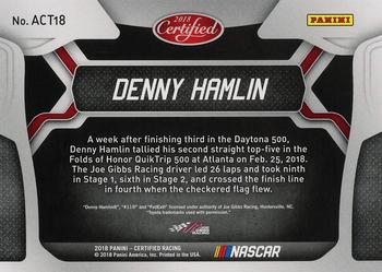 2018 Panini Certified - All-Certified Team #ACT18 Denny Hamlin Back