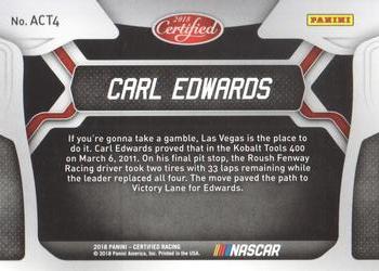 2018 Panini Certified - All-Certified Team Blue #ACT4 Carl Edwards Back