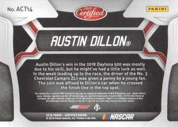 2018 Panini Certified - All-Certified Team Blue #ACT14 Austin Dillon Back