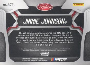 2018 Panini Certified - All-Certified Team Gold #ACT5 Jimmie Johnson Back
