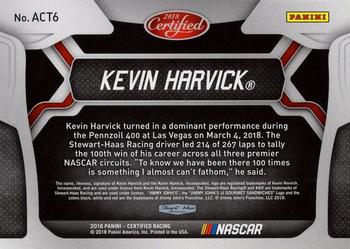 2018 Panini Certified - All-Certified Team Purple #ACT6 Kevin Harvick Back